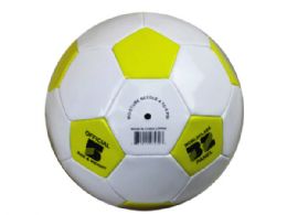 12 Wholesale Size 5 Yellow And White Soccer Ball