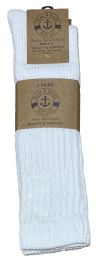 24 Pairs Yacht & Smith Womens Heavy Cotton Slouch Socks, Solid White - Womens Crew Sock