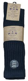 24 Pairs Yacht & Smith Womens Heavy Cotton Slouch Socks, Solid Black - Womens Crew Sock