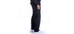 12 Bulk Mens Open Leg Sleece Solid Elastic Waist Fleece Sweatpants In Black