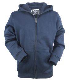12 Pieces Boys Long Sleeve Light Weight Fleece Zip Up Hoodie In Dark Grey - Boys Sweaters