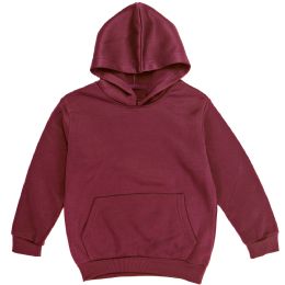 12 Pieces Boys Long Sleeve Sherpa Lined Hoody Sweater In Wine Color - Boys Sweaters