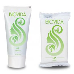 588 Units of Biovida - Hotel 1 Oz Shampoo And .35 Oz Soap, Travel Size - Soap & Body Wash