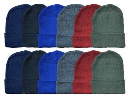 48 Units of Yacht & Smith Kids Winter Beanie Hat Assorted Colors Bulk Pack Warm Acrylic Cap - Winter Beanie Hats
