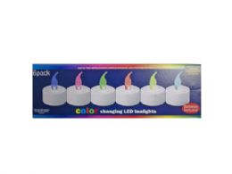 12 Wholesale 6 Piece Assorted Colored Battery Operated Led Tealights