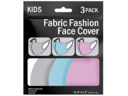 150 Wholesale 3 Piece Kids Washable Face Masks Asst Colors
