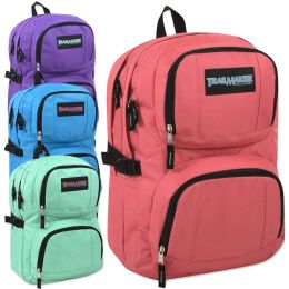 24 Pieces Trailmaker Double Compartment Backpack With Padding Girl Colors - Backpacks 18" or Larger