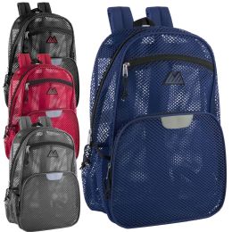 24 Wholesale Pro Jersey Reflective 18 Inch Mesh Backpacks
