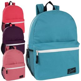 24 Wholesale 18 Inch Backpack With Side Pocket Girls