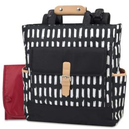 12 Pieces Baby Essentials Tote Convertible Backpack Black - Baby Diaper Bag