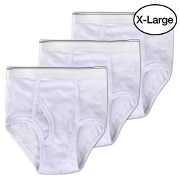 144 Pieces White Cotton Men's Briefs Xlarge - Mens Underwear