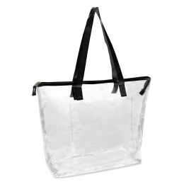24 Wholesale Clear Tote Bag In Black