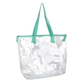 24 Wholesale Clear Tote Bag In Green