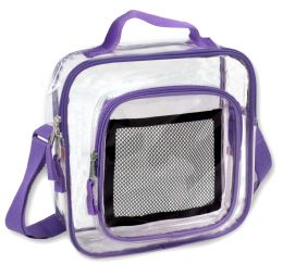 24 Pieces Clear Toiletry Bag In Puple - Cosmetic Cases