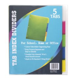 96 Packs 5 Pack Tab Index Dividers - Dividers & Index Cards