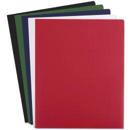96 Wholesale Heavy Duty Plastic Folder Assorted Colors
