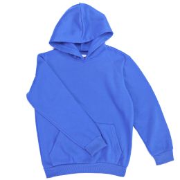 12 Pieces Boys Long Sleeve Sherpa Lined Hoody Sweater In Royal Blue Color - Boys Sweaters