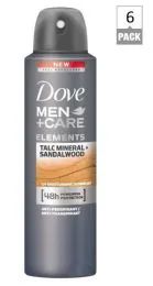 24 Bulk Dove Spray Antiperspirant Deodorant Mens Talc Mineral And Sandalwood