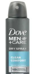 24 Bulk Dove Spray Antiperspirant Deodorant Mens Clean Comfort