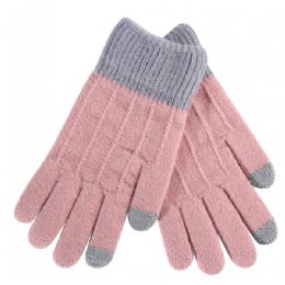 36 Wholesale Women's Striped Kitted Gloves