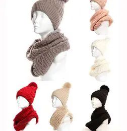 24 Units of Womens Beanie Hat And Scarf Set Cute Winter Ski Hat Slouchy - Winter Sets Scarves , Hats & Gloves