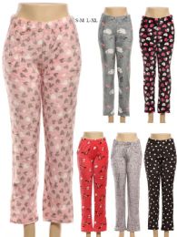 48 Pieces Women Warm Printed Pajama Pants In Assorted Color - Women's Pajamas and Sleepwear