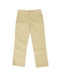 24 Units of Boys Slim Fit 97% Cotton Stretch School Chino Pants, Solid Khaki Size 4 - Boys School Uniforms