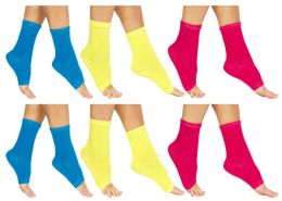 60 Wholesale Yacht & Smith Womens Assorted Color Open Toe Flip Flop Pedicure Socks