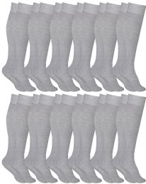 36 Wholesale Yacht & Smith Womens Gray Knee High Socks, Boot Socks 90% Cotton, Size 9-11