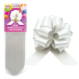 96 Pieces Instant Bow Silver - Gift Wrap