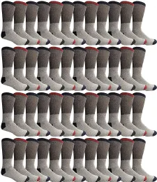 60 Wholesale Kids Thermal Boot Socks, Bulk Pack Thick Warm Winter Extreme Weather Sock Size 6-8
