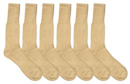 6 Wholesale Yacht & Smith Men's Military Grade Wick Dry Crew Socks ,heavy Duty Boot Sock Size 10-13 Solid Khaki