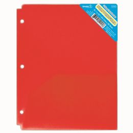 120 Pieces Two Pockets Poly Portfolio Translucent Red - Folders and Report Covers