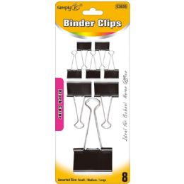 144 Wholesale 8-Piece black binder clip