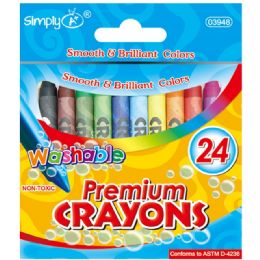 144 Wholesale 24 Count Washable Crayons