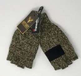 12 Wholesale Men Hot Shot Ragg Wool PoP-Top Mitten/glove Camo Green