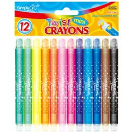 96 Wholesale 12 Color Mini Twist Crayon