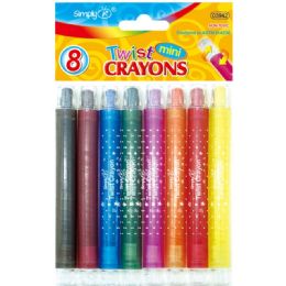 96 Wholesale 8 Color Mini Twist Crayon