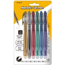 96 Wholesale 6 Pack Metallic Gel Pen