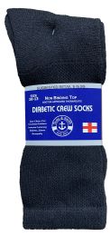 Yacht & Smith Men's Cotton Diabetic Black Crew Socks Size 10-13