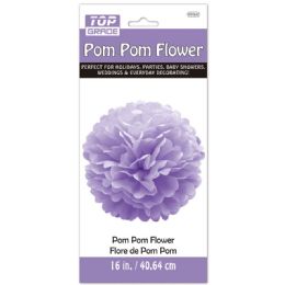 96 Pieces Paper Pom Pom Flower In Lavender - Hanging Decorations & Cut Out