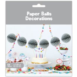48 Pieces Paper Ball Decoration Garland In Silver - Hanging Decorations & Cut Out