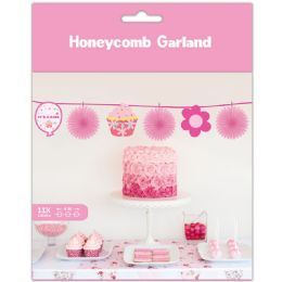 24 Wholesale Its A Boy Honeycomb Garland In Light Pink