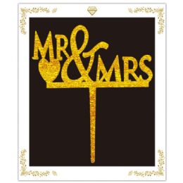 72 Pieces Cake Topper Gold Mr And Mrs - Birthday Candles