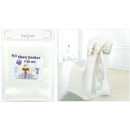 120 Pieces Chair Sashes White - Party Center Pieces
