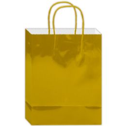 96 Pieces Everyday Gift Bag Gold Large - Gift Bags Everyday