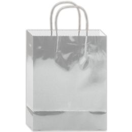 180 Wholesale Everyday Gift Bag Silver Size Medium