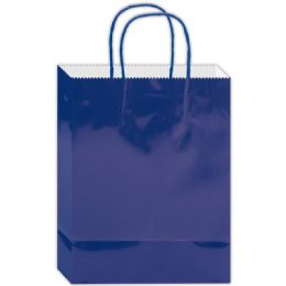 180 Wholesale Everyday Glossy Gift Bag Royal Blue Size Small