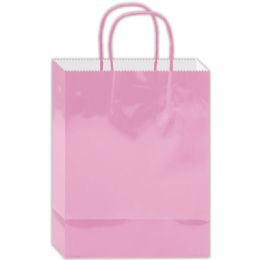 180 Wholesale Everyday Glossy Gift Bag Pink Size Small