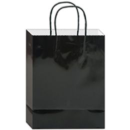 180 Wholesale Everyday Glossy Gift Bag Black Size Small